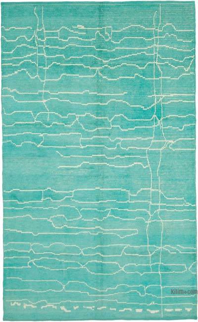 摩洛哥风格手结图鲁地毯- 6英尺8英寸× 10英尺10英寸(80英寸)。x 130。)