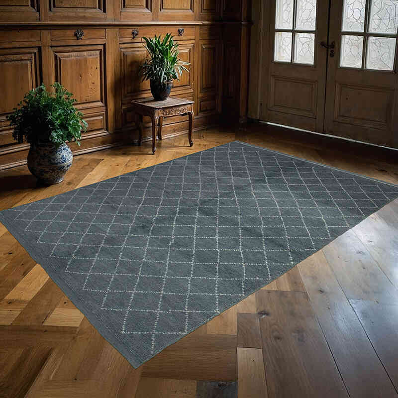 New Moroccan Style Hand-Knotted Tulu Rug - 5' 7" x 7' 10" (67" x 94") - K0056964