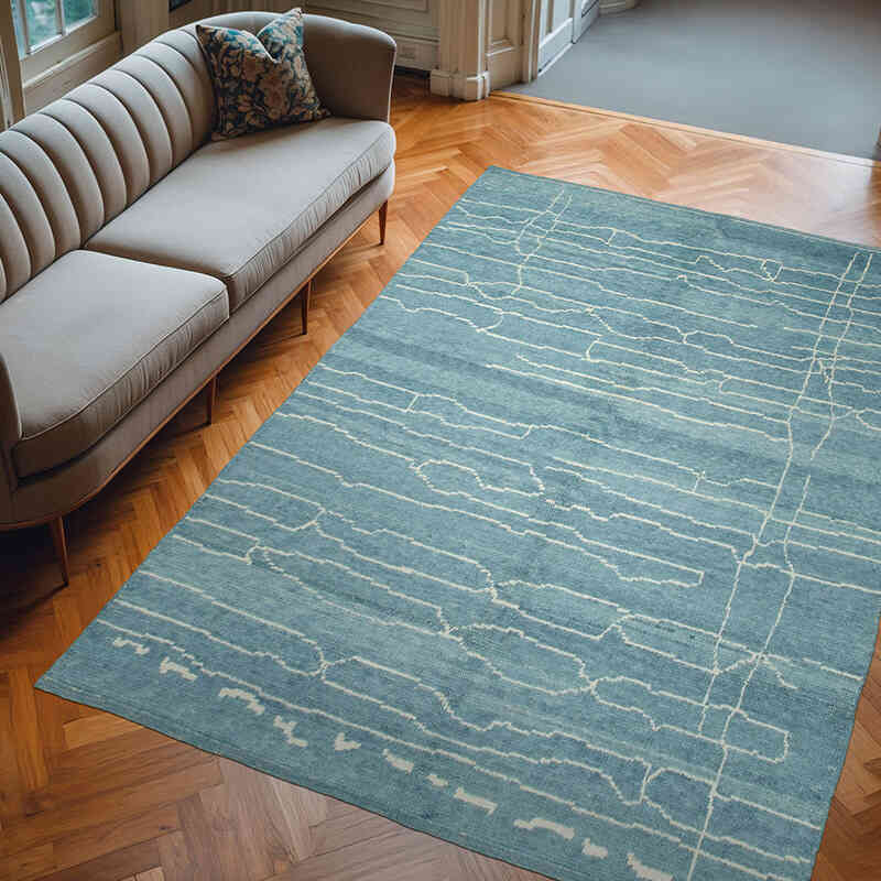 New Moroccan Style Hand-Knotted Tulu Rug - 6' 2" x 8' 10" (74" x 106") - K0056966