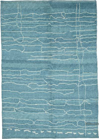 摩洛哥风格手工打结的图卢地毯-6'2“ x 8'10”（74英寸x 106英寸）