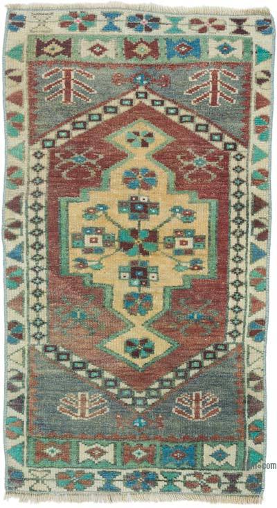 Vintage Turkish Hand-Knotted Rug - 1' 7" x 2' 9" (19 in. x 33 in.)