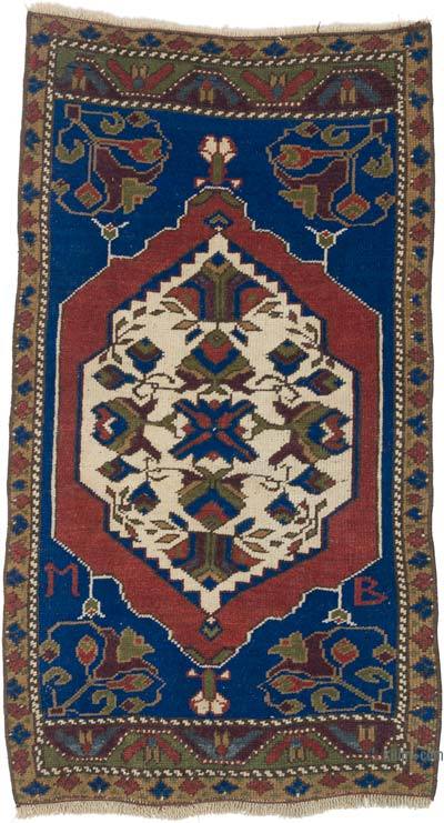 Anatolian Mini Oushak Rug FREE SHIPPING Size 1.3×2.6 ft Door Mat 39×79cm Hand-Made Wool Bohemian Small Turkish Vintage Rug Kilim