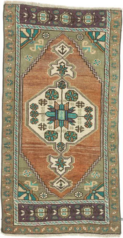 Vintage Turkish Hand-Knotted Rug - 1' 7" x 3' 1" (19 in. x 37 in.)