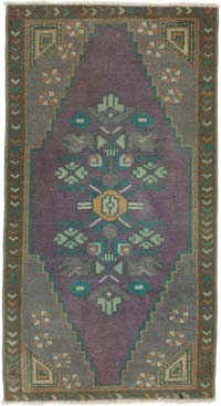 El Dokuma Vintage Halı - 51 cm x 94 cm