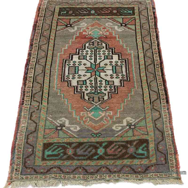 Alfombra Vintage Turca Anudada a Mano - 55 cm x 100 cm - K0057178