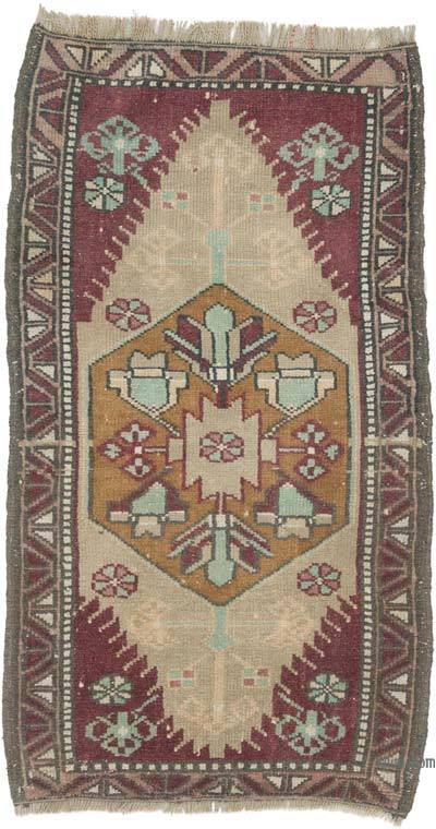 El Dokuma Vintage Halı - 58 cm x 106 cm