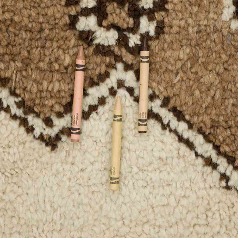 Beige, Brown Vintage Tribal Runner Rug - 3' 3" x 10' 8" (39" x 128") - K0057195