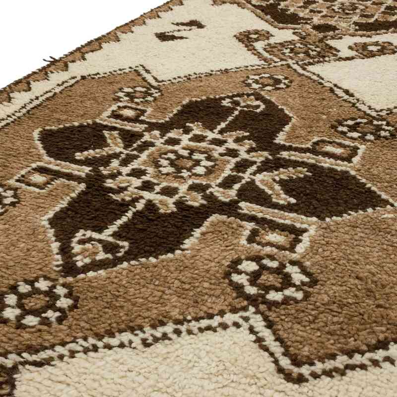 Beige, Brown Vintage Tribal Runner Rug - 3' 3" x 10' 8" (39" x 128") - K0057195