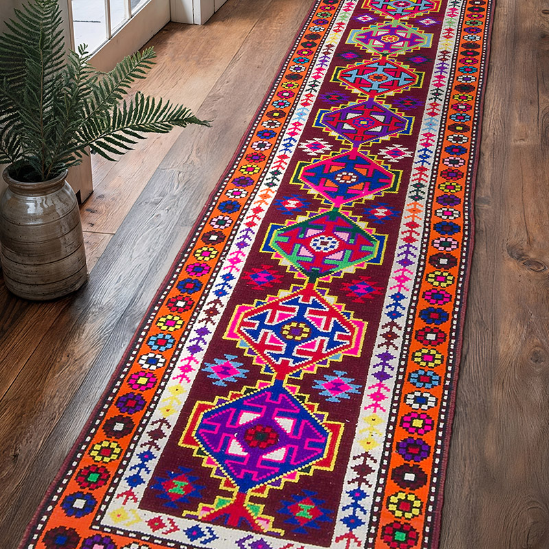 Vintage Tribal Runner Rug - 2' 8" x 11' 1" (32" x 133") - K0057199