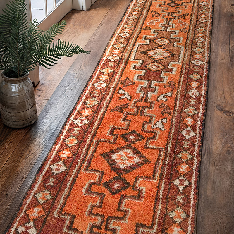 Alfombra Vintage de pasillo - 98 cm x 387 cm - K0057201