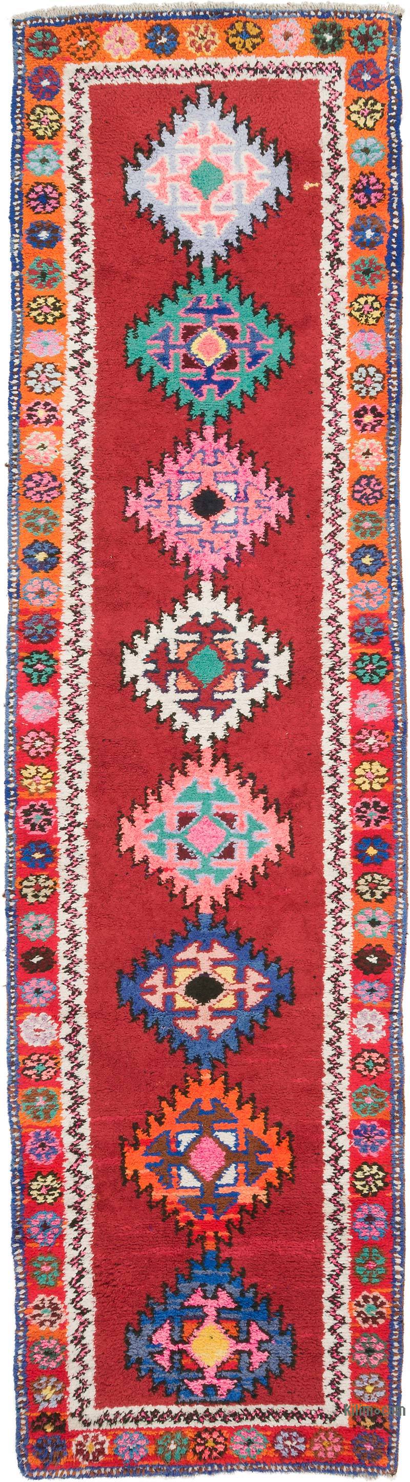 Vintage Tribal Runner Rug - 2' 9" x 10'  (33" x 120") - K0057231