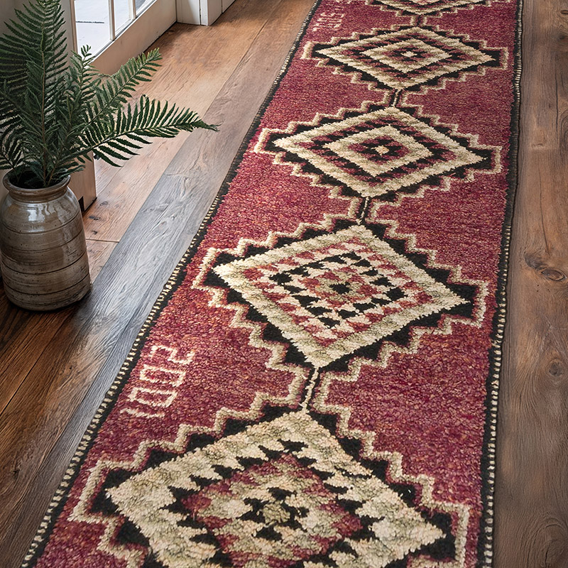 Alfombra Vintage de pasillo - 92 cm x 349 cm - K0057257