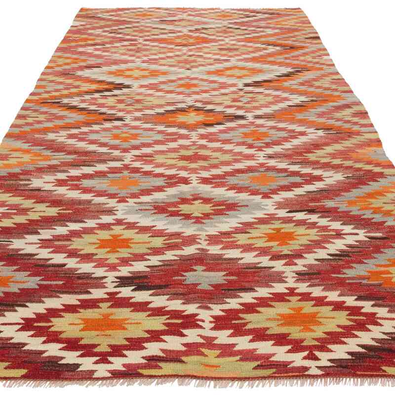 Multicolor Alfombra Vintage Afyon Kilim - 144 cm x 298 cm - K0057282