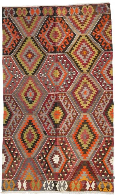 Multicolor Vintage Aydin Kilim Rug - 5' 7" x 9' 4" (67 in. x 112 in.)