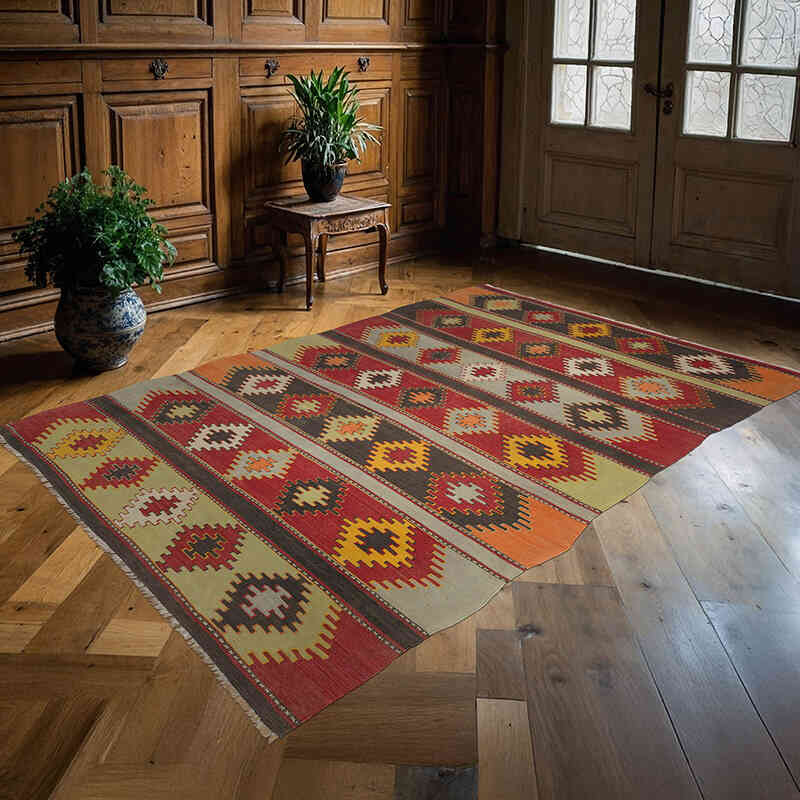 Multicolor Sivas Kilim Vintage - 180 cm x 256 cm - K0057304