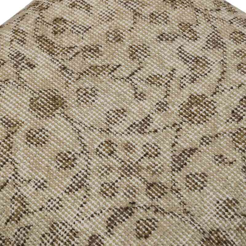 Vintage Wool Rug Upholstered Cube Ottoman - K0057328