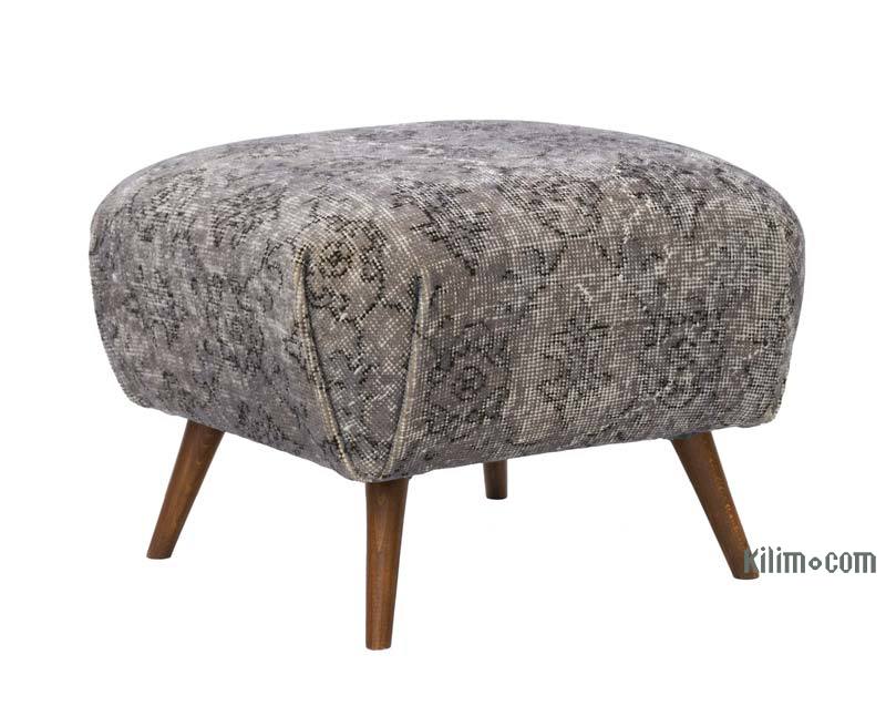 Vintage Rug Upholstered Ottoman - K0057334
