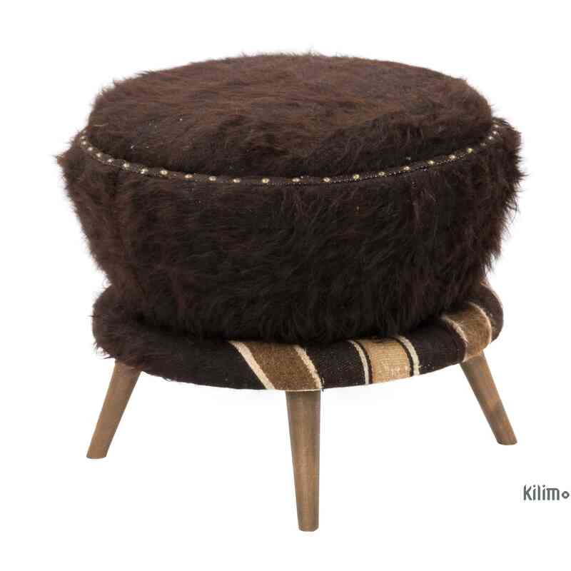 Vintage Rug Upholstered Stool - K0057337