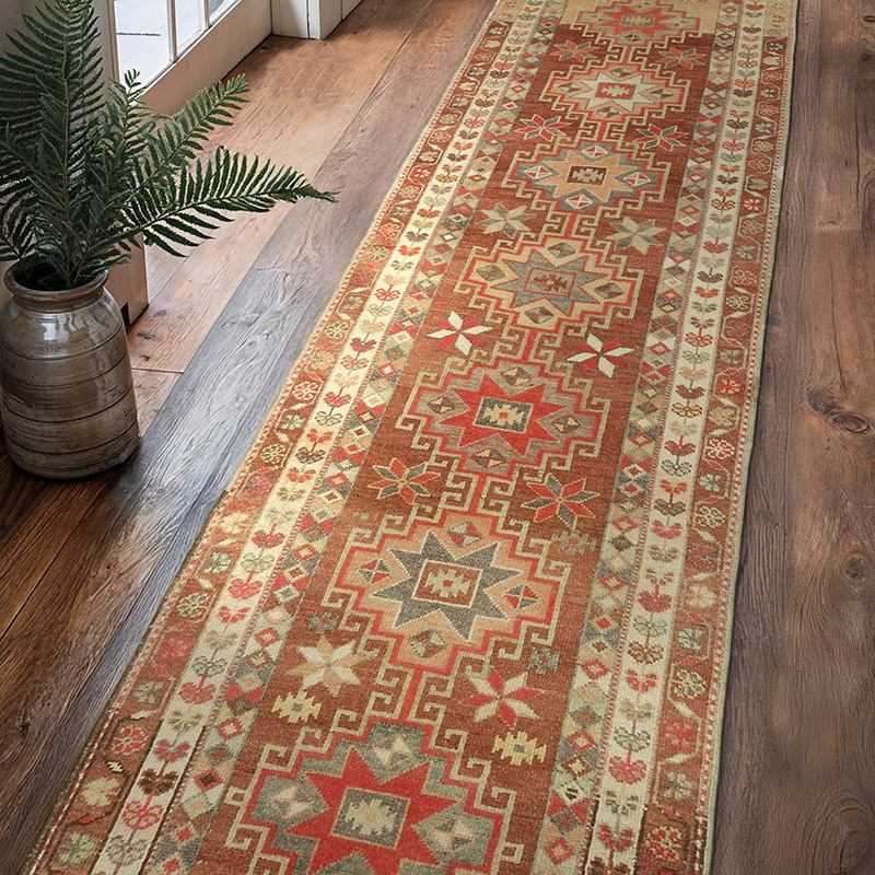 Alfombra Vintage de pasillo - 86 cm x 354 cm - K0057349
