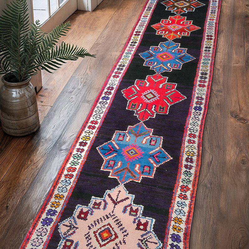Alfombra Vintage de pasillo - 83 cm x 402 cm - K0057406
