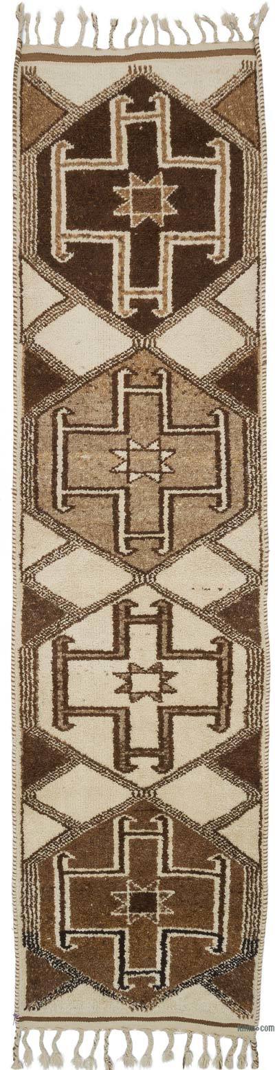 Bej, Kahverengi Vintage Anadolu Yolluk - 106 cm x 404 cm