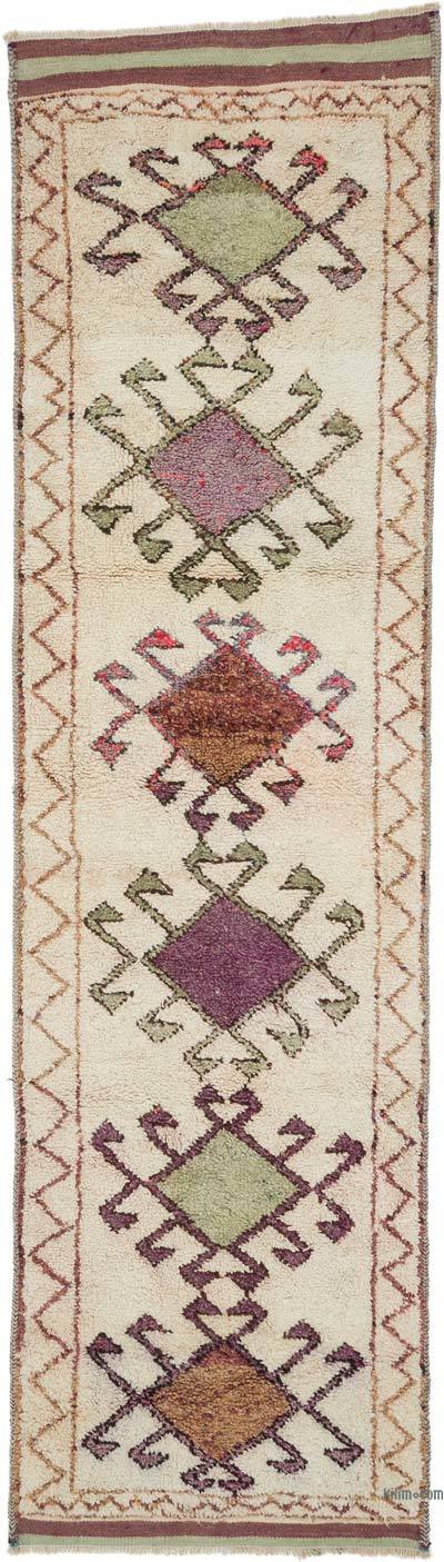 Bej Vintage Anadolu Yolluk - 98 cm x 347 cm
