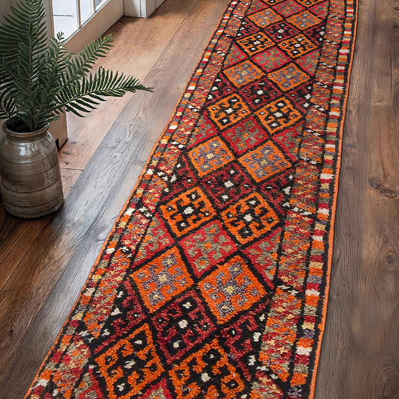 Vintage Tribal Runner Rug - 2' 9" x 12' 9" (33" x 153") - K0057452