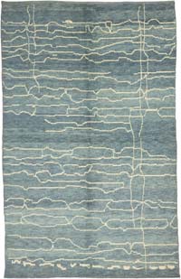 New Moroccan Style Hand-Knotted Tulu Rug - 6' 5" x 10' 3" (77" x 123")