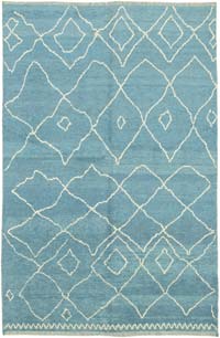 New Moroccan Style Hand-Knotted Tulu Rug - 6' 6" x 9' 11" (78" x 119")