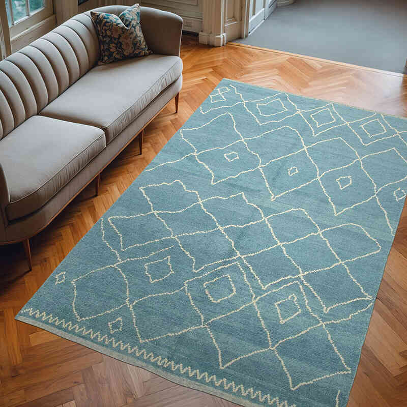 Alfombra "Tulu" de estilo marroquí anudada a mano - 198 cm x 301 cm - K0057484
