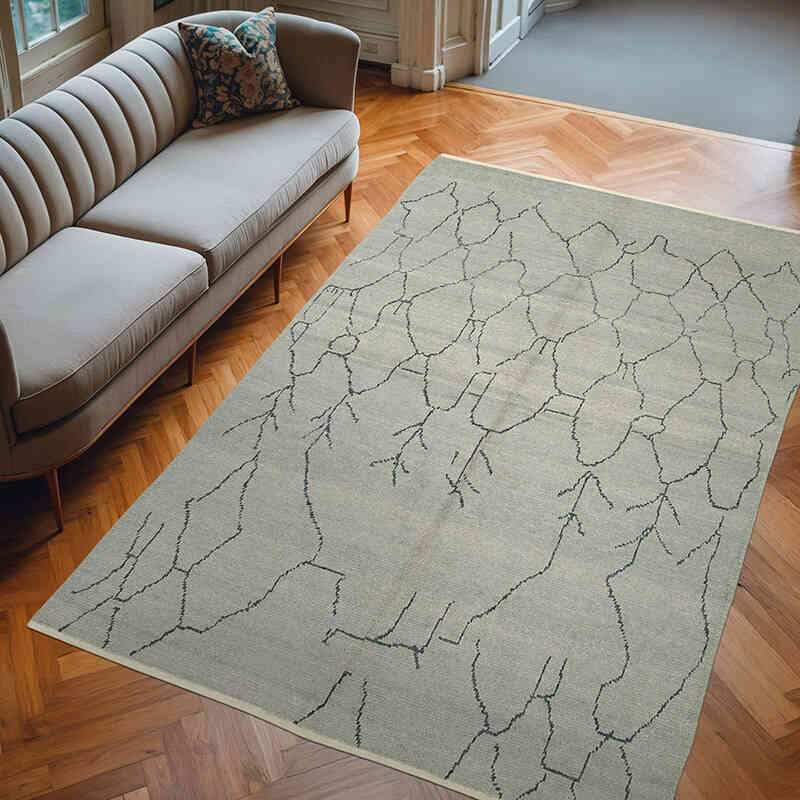 Alfombra "Tulu" de estilo marroquí anudada a mano - 188 cm x 276 cm - K0057491