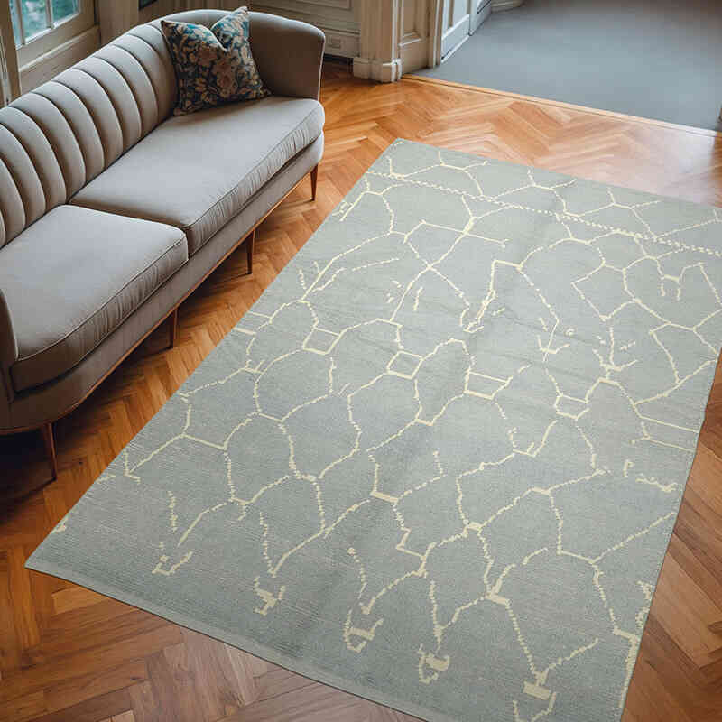 Alfombra "Tulu" de estilo marroquí anudada a mano - 193 cm x 284 cm - K0057505