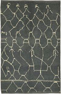 New Moroccan Style Hand-Knotted Tulu Rug - 6' 1" x 8' 11" (73" x 107")