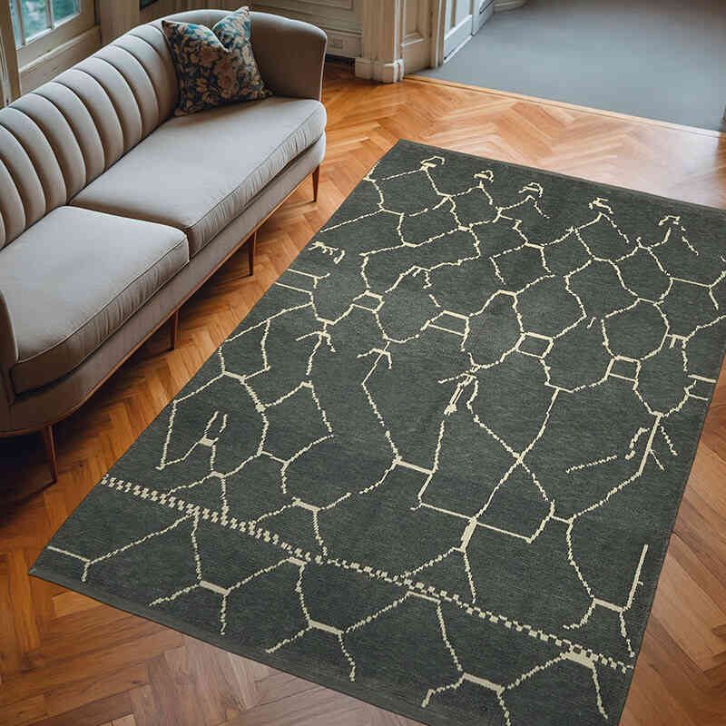 Alfombra "Tulu" de estilo marroquí anudada a mano - 186 cm x 273 cm - K0057507