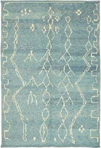 New Moroccan Style Hand-Knotted Tulu Rug - 6' 5" x 9' 4" (77" x 112")