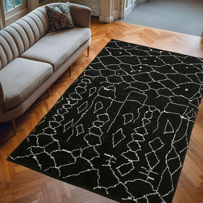 Alfombra "Tulu" de estilo marroquí anudada a mano - 196 cm x 298 cm - K0057522