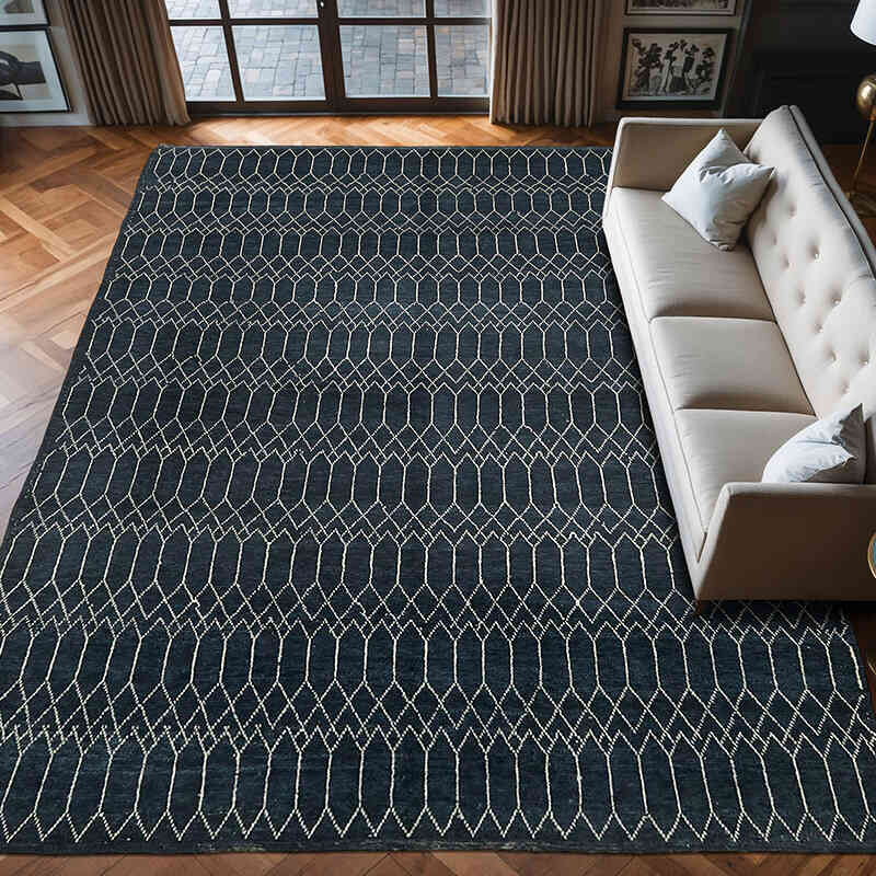 Alfombra "Tulu" de estilo marroquí anudada a mano - 283 cm x 374 cm - K0057527