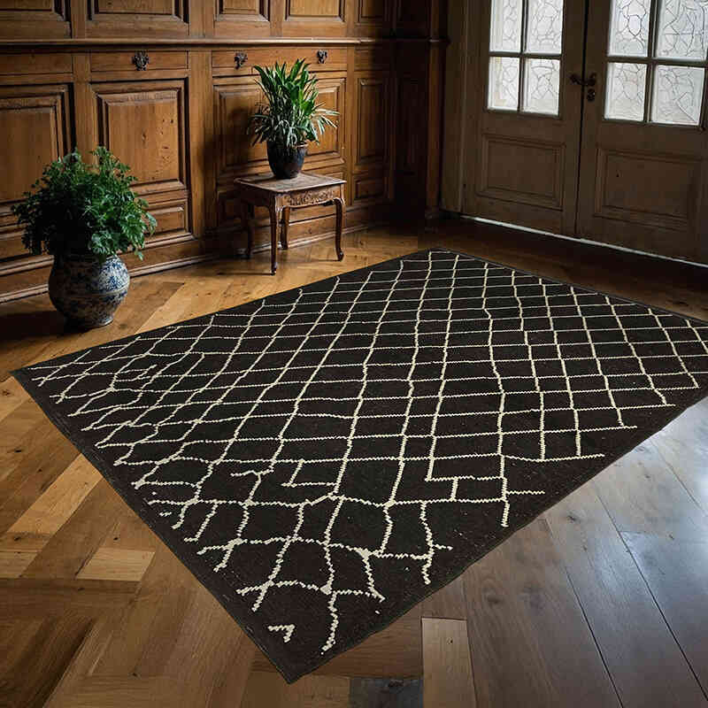 New Moroccan Style Hand-Knotted Tulu Rug - 5' 10" x 7' 7" (70" x 91") - K0057540