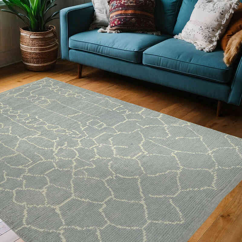 Alfombra "Tulu" de estilo marroquí anudada a mano - 156 cm x 220 cm - K0057546