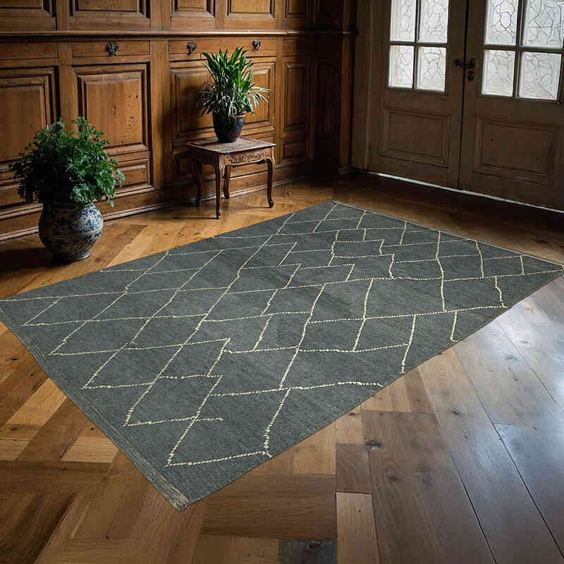 Alfombra "Tulu" de estilo marroquí anudada a mano - 162 cm x 235 cm - K0057547
