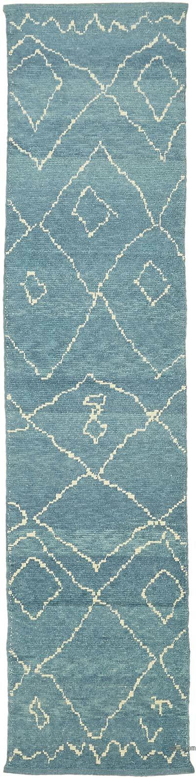 New Moroccan Style Hand-Knotted Runner - 2' 10" x 12' 2" (34 in. x 146 in.)