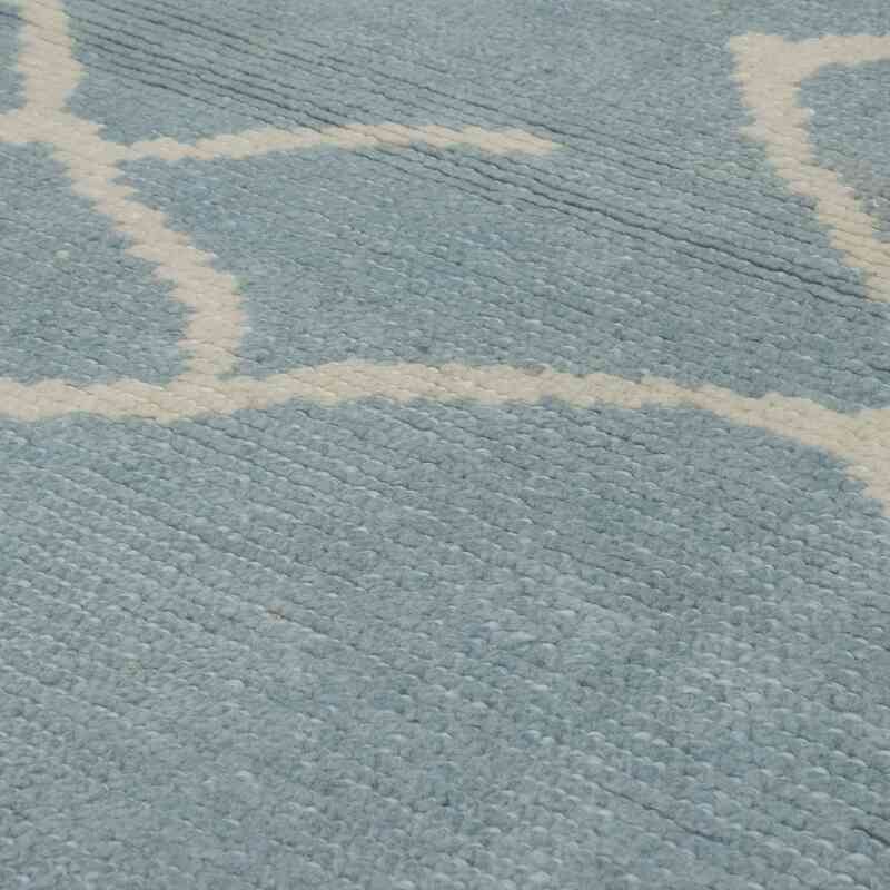 Açık Mavi Fas Stili Yeni Tülü Yolluk - 90 cm x 436 cm - K0057557
