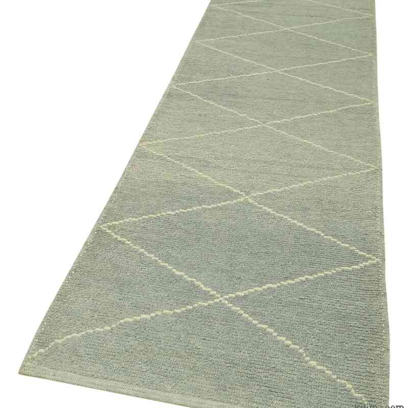 New Moroccan Style Hand-Knotted Runner - 2' 10" x 11' 5" (34 in. x 137 in.) - K0057559