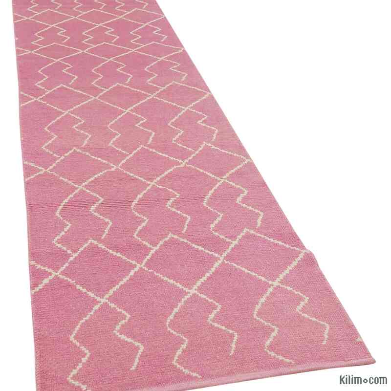New Moroccan Style Hand-Knotted Runner - 3' 1" x 12' 2" (37 in. x 146 in.) - K0057567