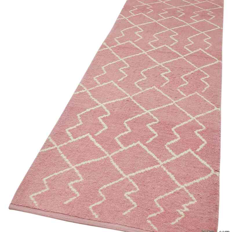 New Moroccan Style Hand-Knotted Runner - 2' 11" x 11' 7" (35 in. x 139 in.) - K0057570
