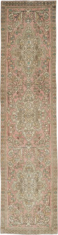 Vintage Oriental Hand-Knotted Runner - 3' 1" x 11' 11" (37" x 143")