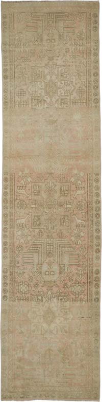 Vintage Oriental Hand-Knotted Runner - 3' 1" x 12' 2" (37" x 146")