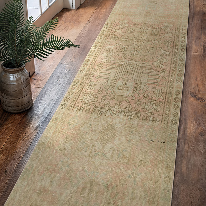 Vintage Oriental Hand-Knotted Runner - 3' 1" x 12' 2" (37" x 146") - K0057620