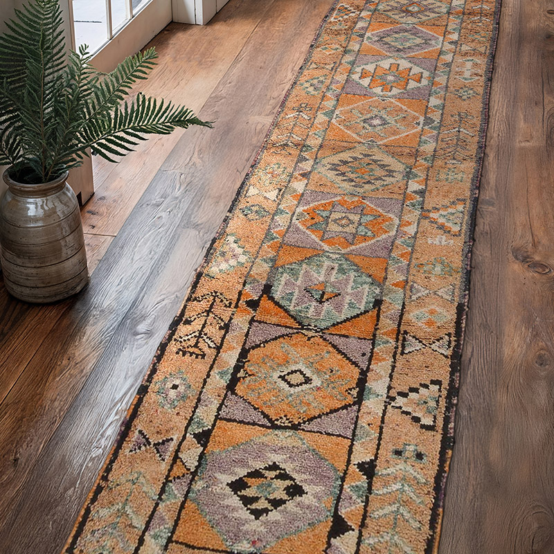 Vintage Tribal Runner Rug - 3' 1" x 13' 1" (37" x 157") - K0057626