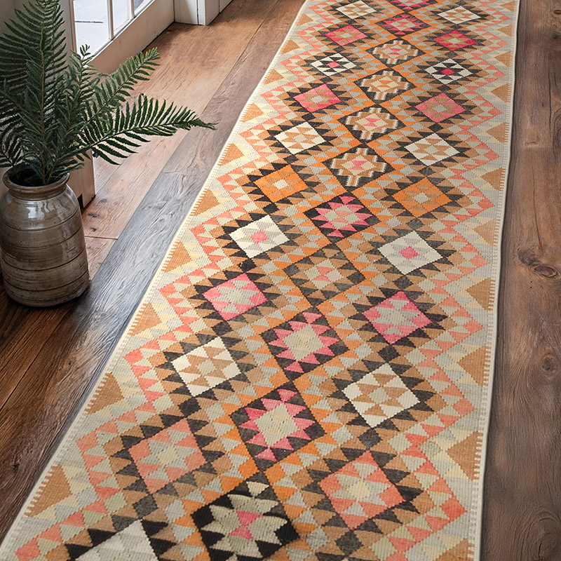 Vintage Tribal Kilim Runner - 2' 7" x 10' 4" (31" x 124") - K0057629